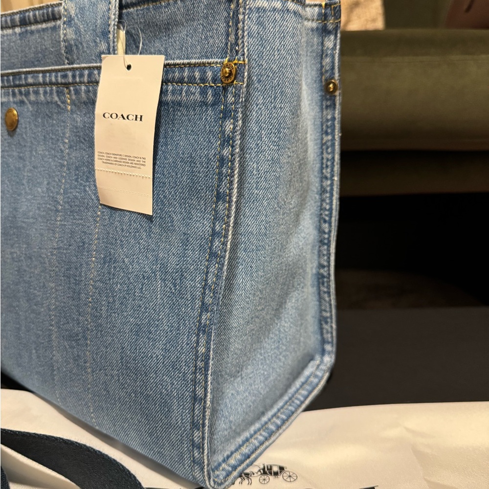 COACH | NWT Cargo Denim Tote Bag - Picture 5 of 9